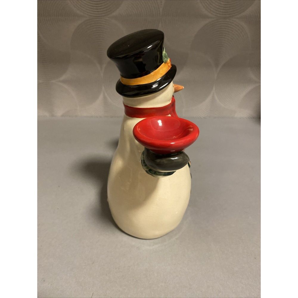 Vintage Russ Berrie Snowman # 14790 Candle Holder with Candles Christmas - Picture 6 of 8